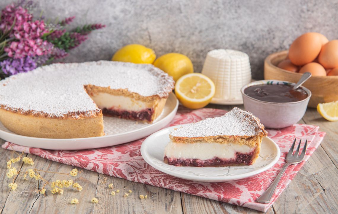 Ricotta and sour cherry tart